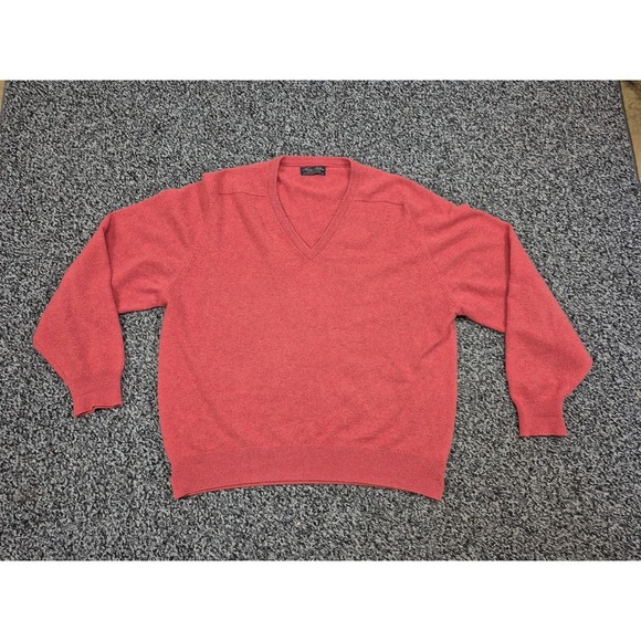 VTG BROOKS BROTHERS 100% Cashmere‎ Men's 48 Sweater Soft Knit Great Britain Red - Picture 1 of 6